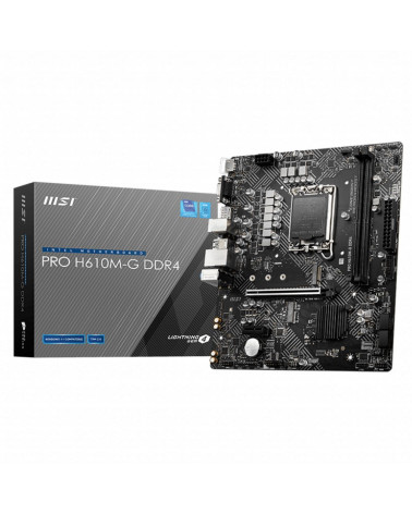 Материнская плата MSI PRO H610M-G DDR4 H610, LGA1700, 2*DDR4, 1*PCIEx16, 1*PCIEx1, 1*M.2, 4*USB3.2Gen1, 6*USB2.0, 4*SATA3.0, 1G,