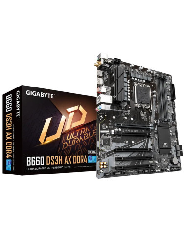 Материнская плата Gigabyte B660 DS3H AX DDR4, Socket 1700, Intel®B660, 4xDDR4-3200, HDMI+DP, 5xPCI-Ex16, 4xSATA3(RAID 0/1/5/10),