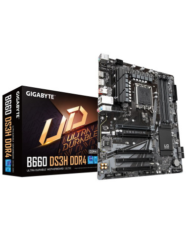 Материнская плата Gigabyte B660 DS3H DDR4, Socket 1700, Intel®B660, 4xDDR4-3200, HDMI+DP, 5xPCI-Ex16, 4xSATA3(RAID 0/1/5/10), 2x
