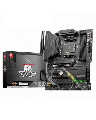 Материнская плата MSI MAG B550 TOMAHAWK MAX WIFI B550, AM4, 4*DDR4, 2*PCIEx16, 2*PCIEx1, 2*M.2, 2*TypeC, 1*USB3.2Gen2, 4*USB3.2G