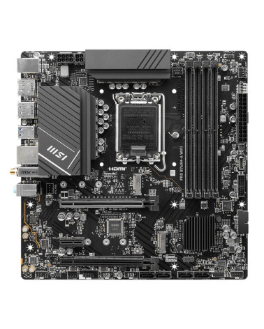 Материнская плата MSI PRO B760M-A WIFI B760, LGA1700, 4*DDR5, 2*PCIEx16, 1*PCIEx1, 2*M.2, 1*TypeC, 2*USB3.2Gen2, 6*USB3.2Gen1, 6