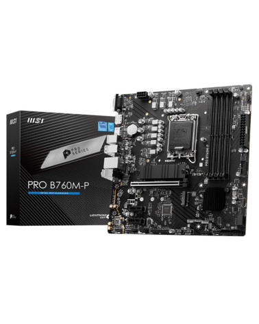 Материнская плата MSI PRO B760M-P B760, LGA1700, 4*DDR5, 1*PCIEx16, 2*PCIEx1, 2*M.2, 1*TypeC, 3*USB3.2Gen1, 8*USB2.0, 4*SATA3.0,