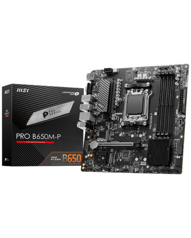 Материнская плата MSI PRO B650M-P B650, AM5, 4*DDR5, 1*PCIEx16, 2*PCIEx1, 2*M.2, 1*TypeC, 2*USB3.2Gen2, 4*USB3.2Gen1, 8*USB2.0, 
