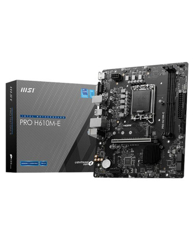 Материнская плата MSI PRO H610M-E H610, LGA1700, 2*DDR5, 1*PCIEx16, 1*PCIEx1, 1*M.2, 4*USB3.2Gen1, 4*USB2.0, 4*SATA3.0, 1G, VGA,