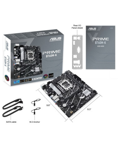 Материнская плата ASUS PRIME B760M-K LGA1700 mATX 2xDDR5 PCIEx16 2xPCIEx1 2xM.2 HDMI VGA 2.5GLAN