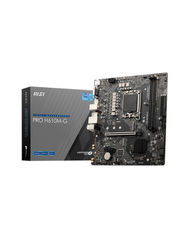 Материнская плата MSI PRO H610M-G H610, LGA1700, 2*DDR5, 1*PCIEx16, 1*PCIEx1, 1*M.2, 4*USB3.2Gen1, 6*USB2.0, 4*SATA3.0, 1G, VGA,