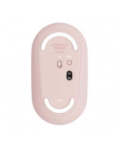 Мышь беспроводная Logitech Pebble M350 Pink розовая, оптическая, 1000dpi, 2.4GHz, USB-ресивер, бесшумная, под обе руки