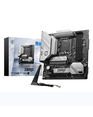 Материнская плата MSI B760M PROJECT ZERO B760, LGA1700, 4*DDR5, 2*PCIEx16, 1*PCIEx1, 2*M.2, 2*TypeC, 3*USB3.2Gen2, 2*USB3.2Gen1,