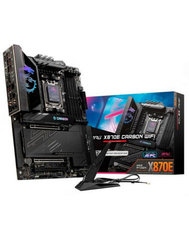 Материнская плата MSI MPG X870E CARBON WIFI X870E, AM5, 4*DDR5, 3*PCIEx16, 4*M.2, 2*TypeC, 9*USB3.2Gen2, 4*USB3.2Gen1, 4*USB2.0,