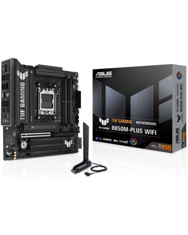 Материнская плата ASUS TUF GAMING B850M-PLUS WIFI AM5 mATX 4xDDR5 PCIEx16 PCIEx1 3xM.2 USB-C DP HDMI 2.5GLAN Wi-Fi 6Е