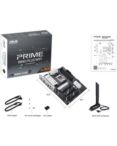 Материнская плата ASUS PRIME B840-PLUS WIFI AM5 ATX 4xDDR5 4xPCIEx16 PCIEx1 3xM.2 USB-C DP HDMI 2.5GLAN Wi-Fi 6Е