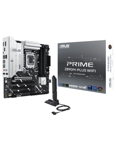 Материнская плата ASUS PRIME Z890M-PLUS WIFI LGA1851 mATX 4xDDR5 4xPCIEx16 3xM.2 USB-C DP HDMI 2.5GLAN Wi-Fi 7