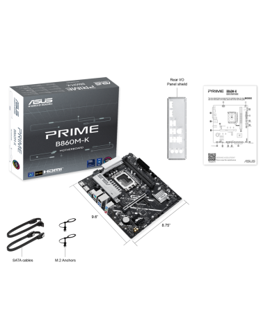 Материнская плата ASUS PRIME B860M-K LGA1851 mATX 2xDDR5 PCIEx16 2xPCIEx1 2xM.2 DP HDMI 2.5GLAN