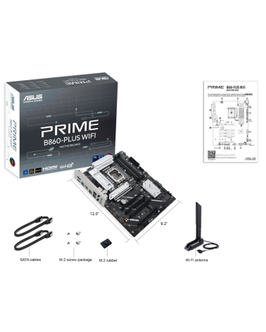 Материнская плата ASUS PRIME B860-PLUS WIFI LGA1851 ATX 4xDDR5 5xPCIEx16 2xM.2 USB-C DP HDMI 2.5GLAN Wi-Fi 6Е