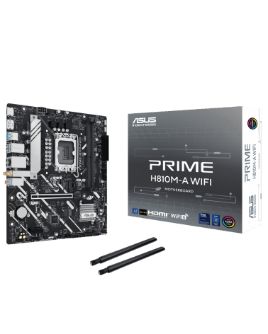Материнская плата ASUS PRIME H810M-A WIFI LGA1851 mATX 2xDDR5 PCIEx16 PCIEx1 2xM.2 DP HDMI GLAN Wi-Fi 6
