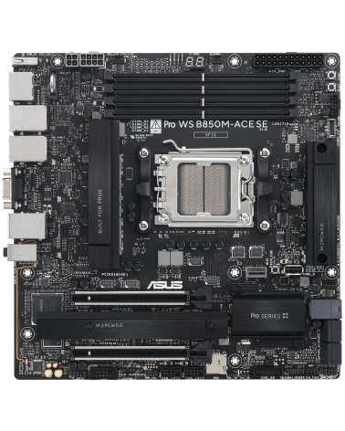 Материнская плата ASUS PRO WS B850M-ACE SE AM5 mATX 4xDDR5 2xPCIEx16 2xM.2 2хUSB-C DP HDMI VGA 10GLAN 2.5GLAN