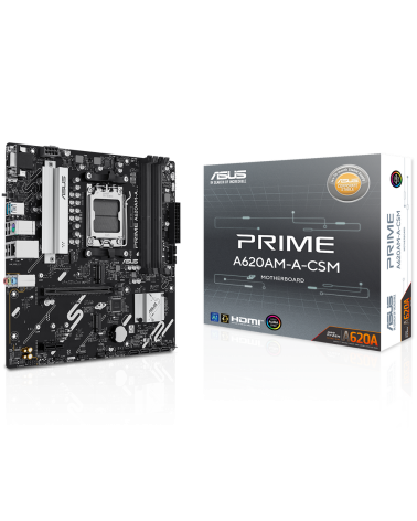 Материнская плата ASUS PRIME A620AM-A-CSM AM5 mATX 4xDDR5 PCIEx16 PCIEx1 2xM.2 DP HDMI VGA GLAN