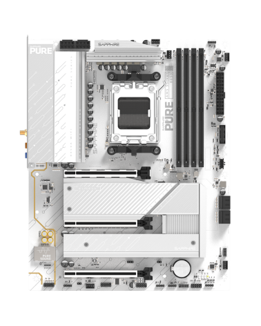 Материнская плата Sapphire B850A PURE WIFI7 B850, AM5, 4*DDR5, 3*PCIEx16, 3*M.2, 2*TypeC, 3*USB3.2Gen2, 2*USB3.2Gen1, 6*USB2.0, 