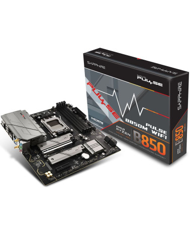 Материнская плата Sapphire B850M PULSE WIFI B850, AM5, 4*DDR5, 1*PCIEx16, 1*PCIEx4, 2*M.2, 2*TypeC, 4*USB3.2Gen1, 10*USB2.0, 4*S