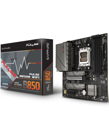 Материнская плата Sapphire B850M PULSE WIFI B850, AM5, 4*DDR5, 1*PCIEx16, 1*PCIEx4, 2*M.2, 2*TypeC, 4*USB3.2Gen1, 10*USB2.0, 4*S