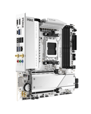 Материнская плата Sapphire B850M PURE WIFI B850, AM5, 4*DDR5, 2*PCIEx16, 2*M.2, 2*TypeC, 3*USB3.2Gen2, 2*USB3.2Gen1, 6*USB2.0, 4