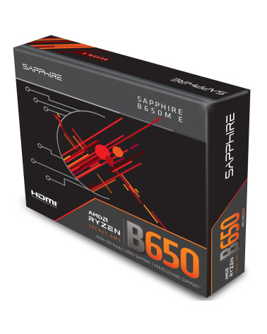 Материнская плата Sapphire B650M-E B650, AM5, 2*DDR5, 1*PCIEx16, 1*PCIEx4, 2*M.2, 4*USB3.2Gen1, 10*USB2.0, 4*SATA3.0, 2.5G, DP, 