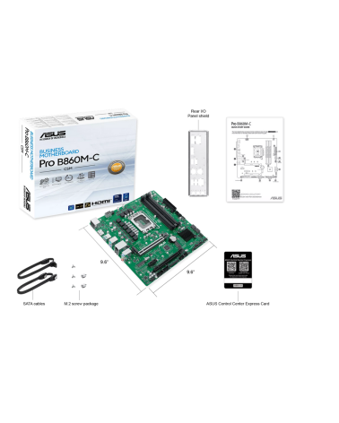 Материнская плата ASUS PRO B860M-C-CSM LGA1851 mATX 4xDDR5 2xPCIEx16 PCIEx1 USB-C 2xDP HDMI 2xM.2 GLAN
