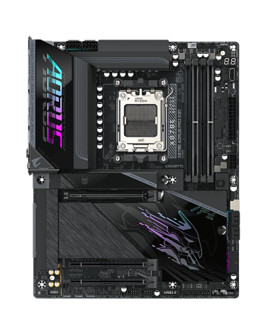 Материнская плата Gigabyte X870E AORUS PRO X3D X870E, AM5, 4*DDR5, 3*PCIEx16, 4*M.2, 2*TypeC, 5*USB3.2Gen2, 7*USB3.2Gen1, 4*USB2