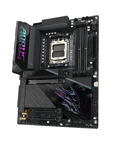 Материнская плата Gigabyte X870E AORUS PRO X3D X870E, AM5, 4*DDR5, 3*PCIEx16, 4*M.2, 2*TypeC, 5*USB3.2Gen2, 7*USB3.2Gen1, 4*USB2