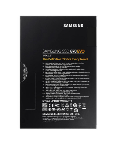 Твердотельный накопитель SSD Samsung 870 EVO MZ-77E500 500GB 2.5" Client SATA 6Gb/s, 560/530, MTBF 1.5M, 3D V-NAND TLC,  512MB, 