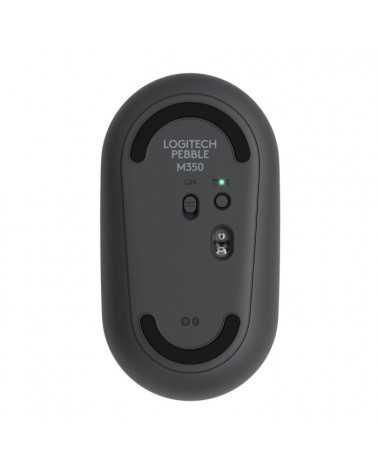 Мышь беспроводная Logitech Pebble M350 Black черная, оптическая, 1000dpi, 2.4GHz, USB-ресивер, бесшумная, под обе руки