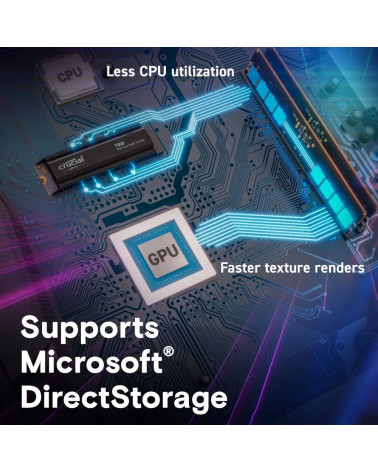 Твердотельный накопитель SSD Crucial T500 1TB PCIe Gen4 NVMe M.2 SSD with heatsink CT1000T500SSD5