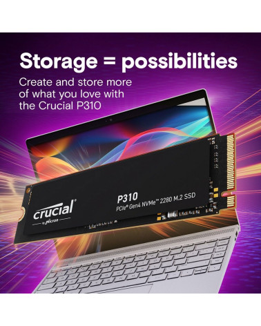 Твердотельный накопитель SSD Crucial P310 500GB PCIe Gen4 NVMe 2280 M.2 SSD CT500P310SSD8