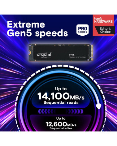 Твердотельный накопитель SSD Crucial T705 4TB PCIe Gen5 NVMe M.2 SSD CT4000T705SSD3