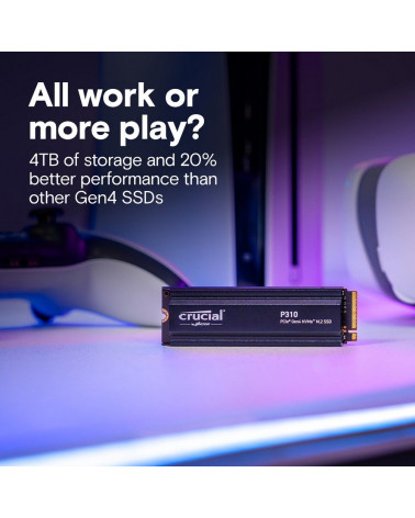 Твердотельный накопитель SSD Crucial P310 1TB PCIe Gen4 NVMe 2280 M.2 SSD with heatsink CT1000P310SSD5