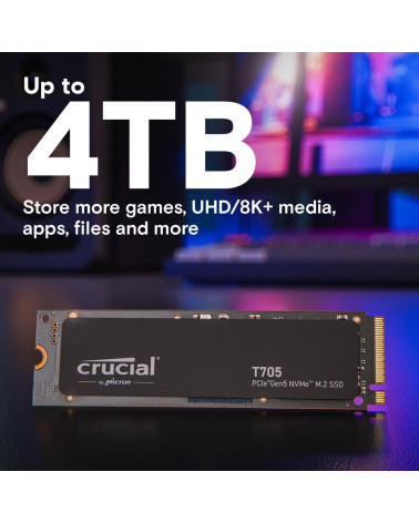 Твердотельный накопитель SSD Crucial T705 1TB PCIe Gen5 NVMe M.2 SSD CT1000T705SSD3
