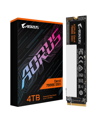 Твердотельный накопитель SSD AORUS M.2 2280 4TB AORUS 7000E Client SSD PCIe Gen4x4 with NVMe, 7100/6500, MTBF 1.6M, 3D TLC NAND,