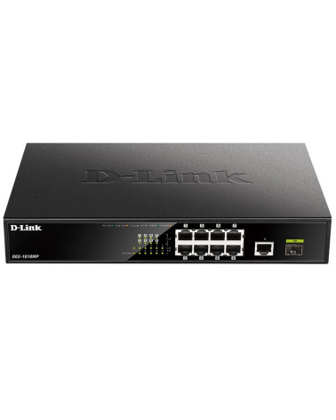 Коммутатор D-Link DGS-1010MP/A1A Неуправляемый коммутатор с 9 портами 10/100/1000Base-T, 1 портом 1000Base-X SFP, функцией энерг