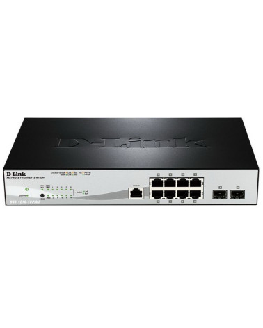 Коммутатор D-Link DGS-1210-10P/ME/A1A Управляемый коммутатор 2 уровня с 8 портами 10/100/1000Base-T с поддержкой PoE и 2 портами