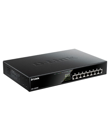 Коммутатор D-Link DGS-1008MP/B1A Неуправляемый коммутатор с 8 портами 10/100/1000Base-T с поддержкой PoE 802.3af/802.3at (30 Вт,