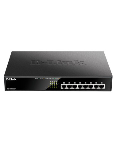 Коммутатор D-Link DGS-1008MP/B1A Неуправляемый коммутатор с 8 портами 10/100/1000Base-T с поддержкой PoE 802.3af/802.3at (30 Вт,