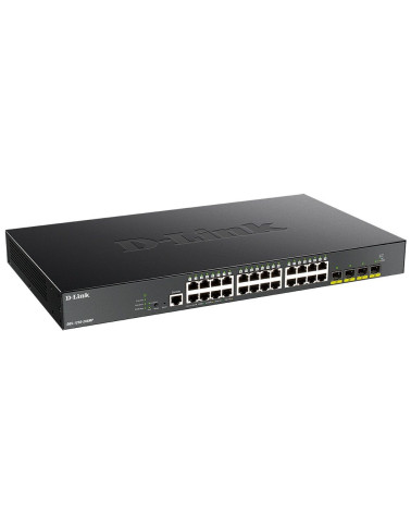Коммутатор D-Link DGS-1250-28XMP/A1A L2 Smart Switch with 24 10/100/1000Base-T ports and 4 10GBase-X SFP+ ports (24 PoE ports 80