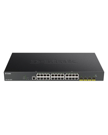 Коммутатор D-Link DGS-1250-28XMP/A1A L2 Smart Switch with 24 10/100/1000Base-T ports and 4 10GBase-X SFP+ ports (24 PoE ports 80