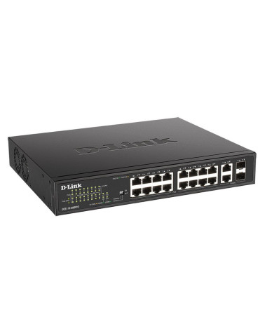 Коммутатор D-Link DES-1018MPV2/A1A Неуправляемый коммутатор с 16 портами 10/100Base-TX, 2 комбо-портами 100/1000Base-T/SFP (16 п