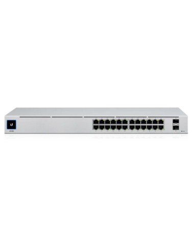 Коммутатор Ubiquiti UniFi Switch 24 PoE |USW-24-POE| Ubiquiti PoE-коммутатор в стойку, 24х 1G RJ45, 2х SFP, раздача 95 |USW-24-P