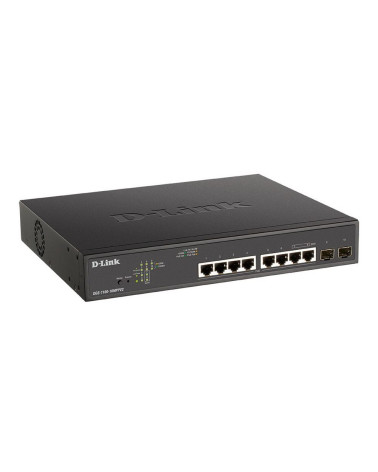 Коммутатор D-Link DGS-1100-10MPPV2/A3A Настраиваемый L2 коммутатор с 8 портами 10/100/1000Base-T и 2 портами 1000Base-X SFP (пор