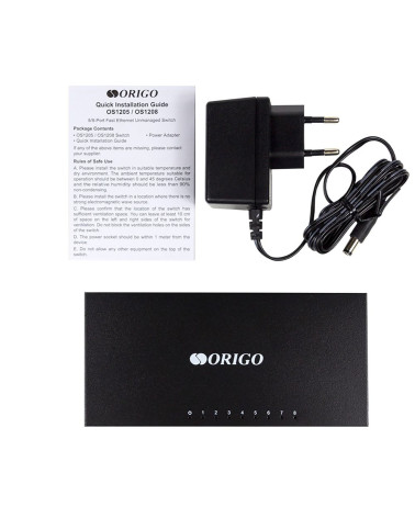 Коммутатор ORIGO OS1208/A1A Неуправляемый коммутатор 8x100Base-TX, корпус металл