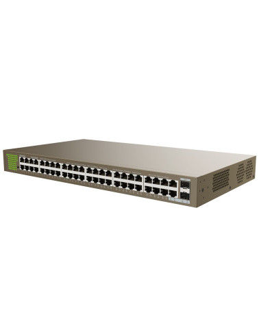 Коммутатор Tenda TEG1050F Коммутатор неуправляемый, 50 портов 50x1 Гбит/с, SFP 2x1 Гбит/с, установка в стойку