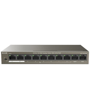 Коммутатор Tenda TEF1110P-8-63W Неуправляемый 8 портовый коммутатор PoE с 2 портами восходящего канала