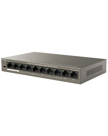 Коммутатор Tenda TEF1110P-8-63W Неуправляемый 8 портовый коммутатор PoE с 2 портами восходящего канала